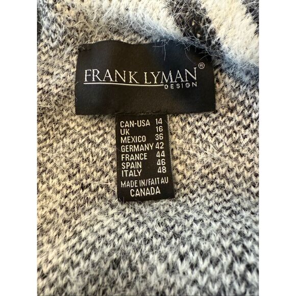 Frank Lyman White & Gray Super Soft Wide Collar Sweater Sz14 Romantic, Feminine - Picture 6 of 12